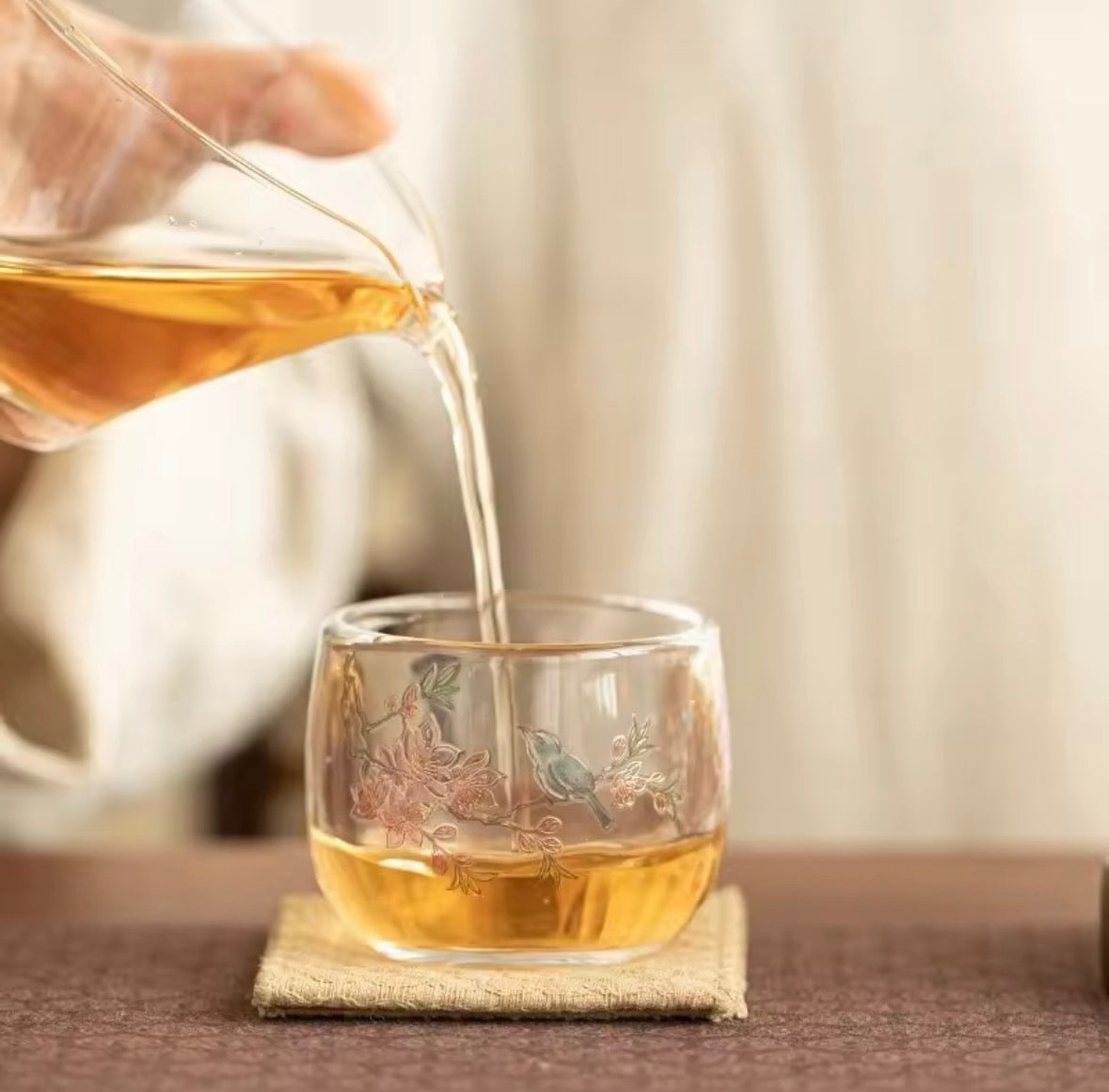 Sakura Glass Tea Cup