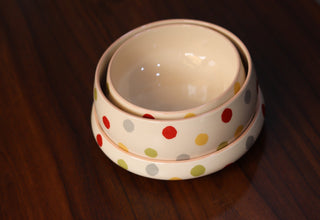 Pastel polka Bowls set of 3