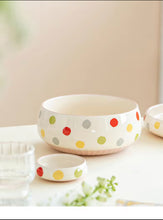 Pastel polka Bowls set of 3