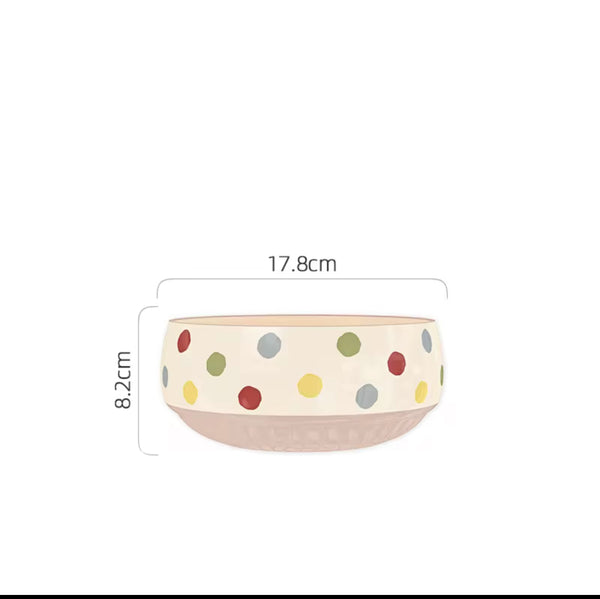 Pastel polka Bowls set of 3