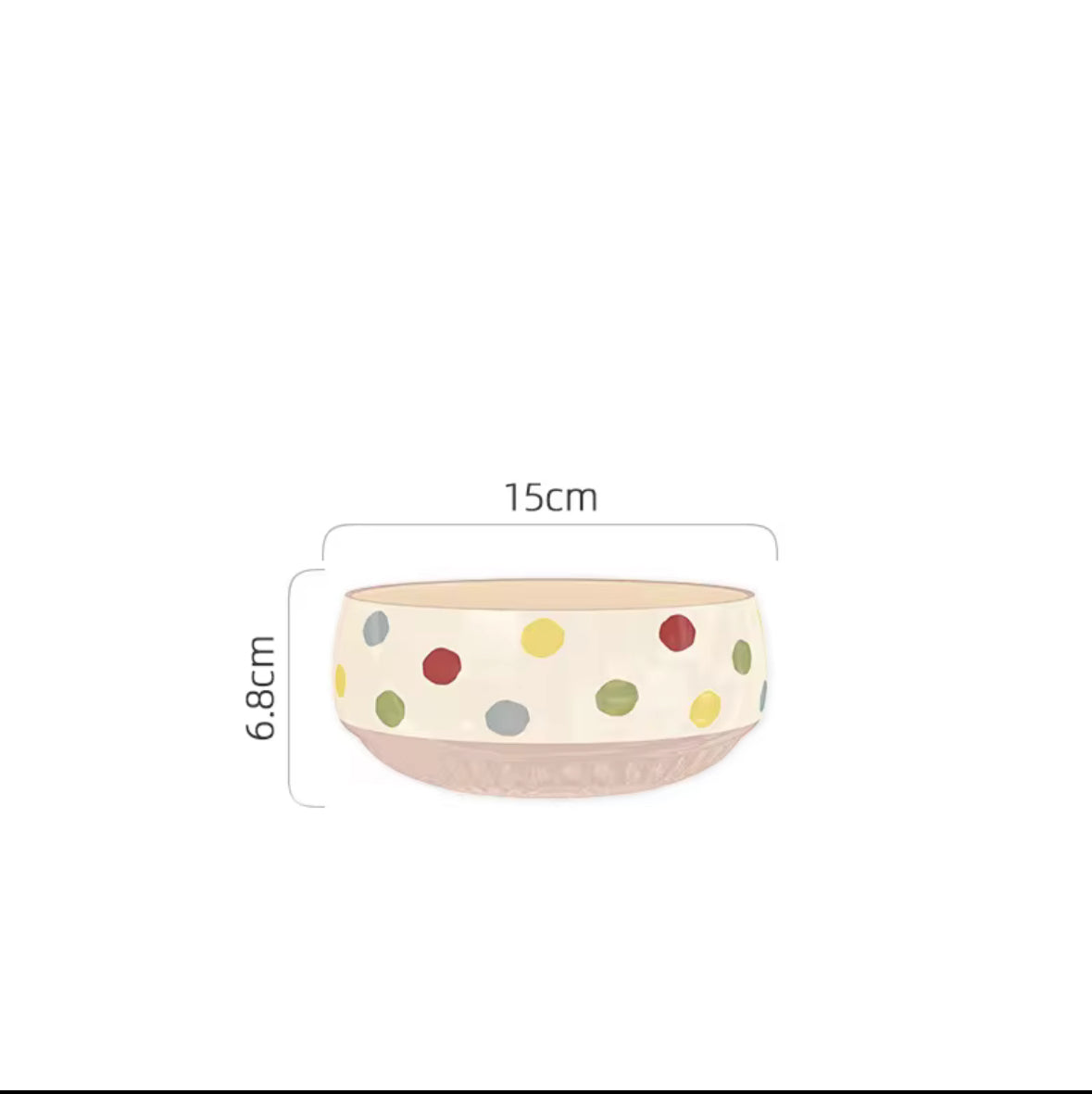 Pastel polka Bowls set of 3