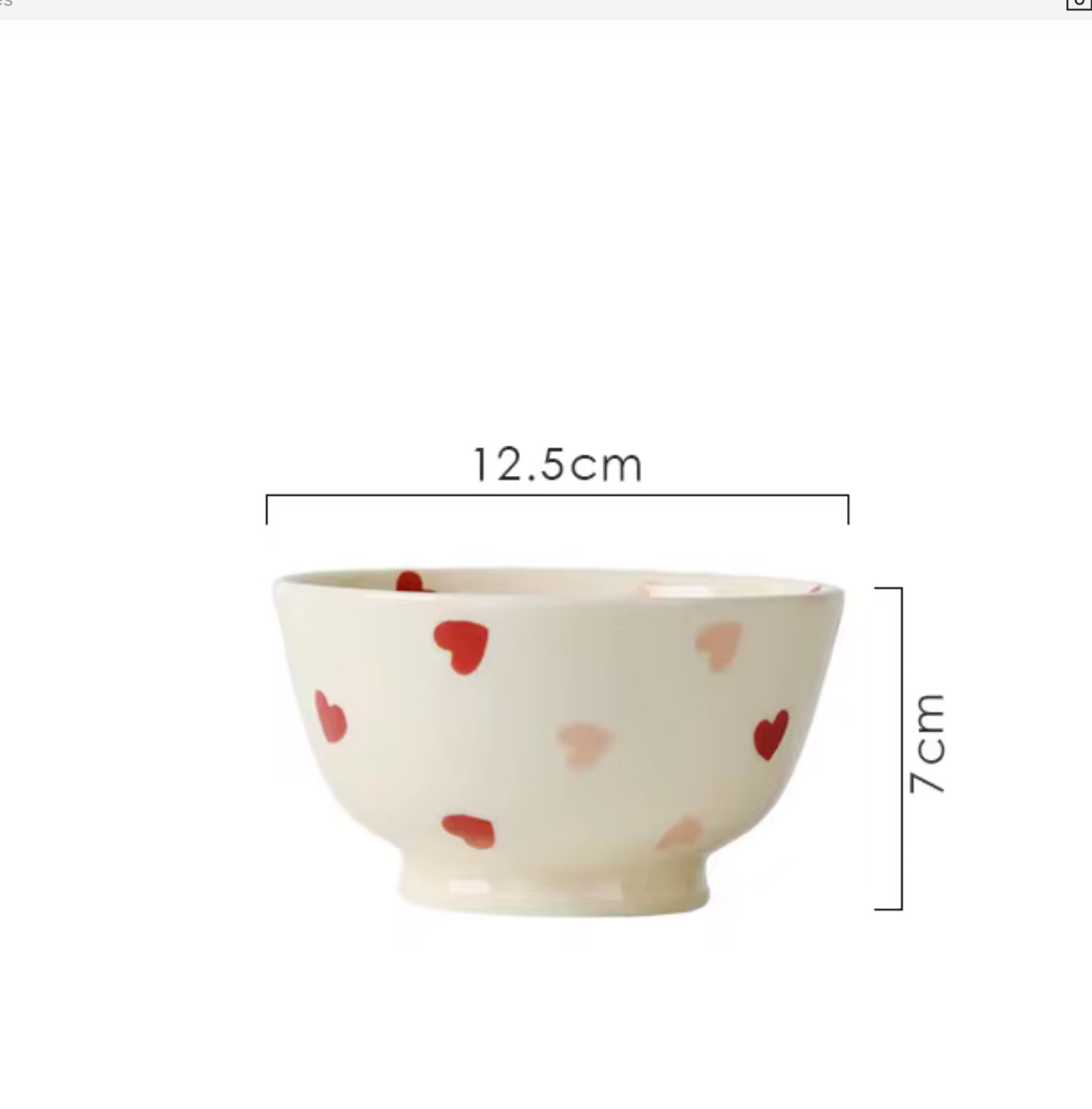 Sweet Hearts  Breakfast Bowl set of 2