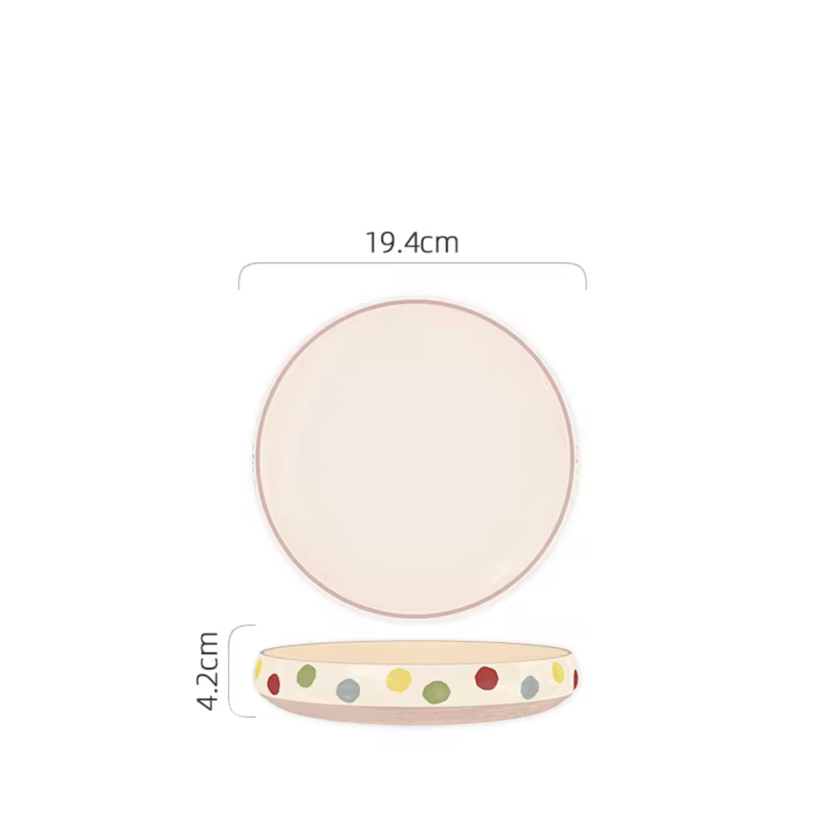 Pastel polka Bowls set of 3